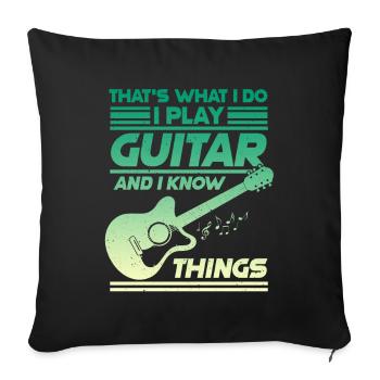 Gitarre Musik Gitarrist Papa Guitar Opa - Sofakissenbezug 45 x 45 cm - Schwarz - Vorne