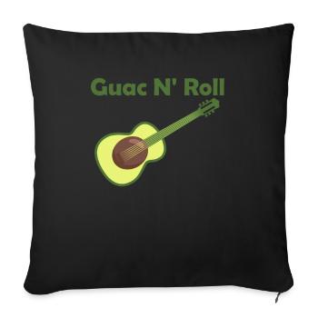 Guitar Avocado Rock n Roll Funny Guitars - Sofa pillowcase 17,3'' x 17,3'' (45 x 45 cm) - black - Front