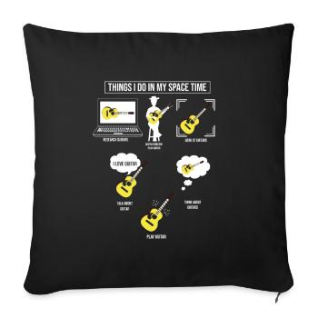 Gitarre Musik Gitarrist Papa Guitar Opa - Sofakissenbezug 45 x 45 cm - Schwarz - Vorne