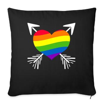 Arc-en-ciel - Housse de coussin décorative 45 x 45 cm - noir - Devant