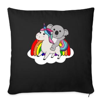Koala Unicorn Rainbow Animals Koalas Unicorns - Sofa pillowcase 17,3'' x 17,3'' (45 x 45 cm) - black - Front
