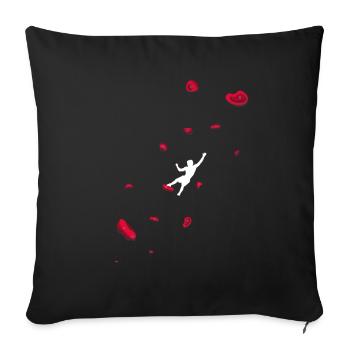 Climbing Boulder wall Rock climbers Bouldering - Sofa pillowcase 17,3'' x 17,3'' (45 x 45 cm) - black - Front