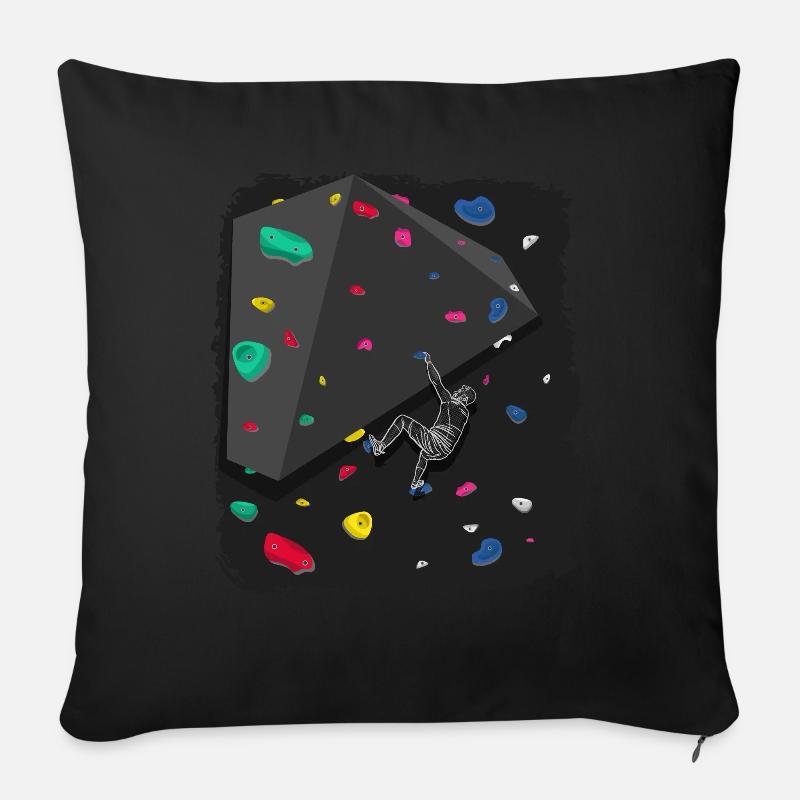 Klettern Boulderwand Felskletterer Bouldern - Sofakissenbezug 45 x 45 cm - Schwarz
