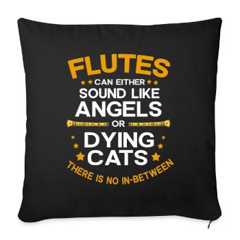 Flûte - Housse de coussin décorative 45 x 45 cm - noir - Devant