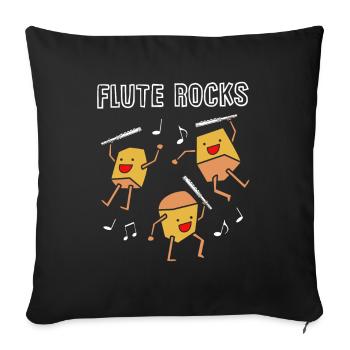 Flute - Sofa pillowcase 17,3'' x 17,3'' (45 x 45 cm) - black - Front