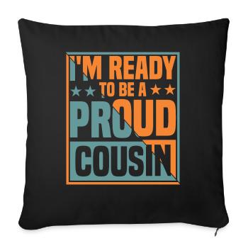 Birth Cousin Big Cousin Gift - Sofa pillowcase 17,3'' x 17,3'' (45 x 45 cm) - black - Front