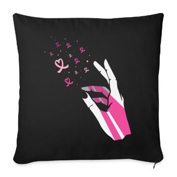 Breast Cancer Breast Cancer Month Breast Cancer Loop - Sofa pillowcase 17,3'' x 17,3'' (45 x 45 cm) - black - Front