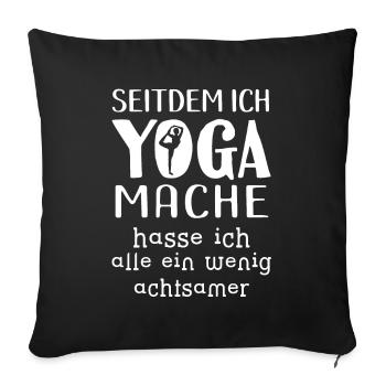 Yoga Yoga Design Für Einen Yogi - Sofakissenbezug 45 x 45 cm - Schwarz - Vorne