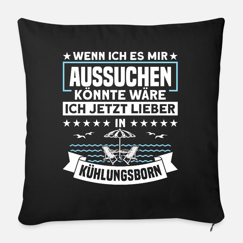 Strand Ostseeküste Kühlungsborn Geschenk - Sofakissenbezug 45 x 45 cm - Schwarz