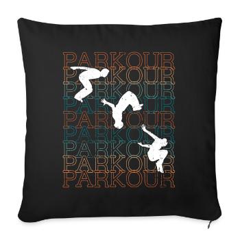 Parkour - Sofakissenbezug 45 x 45 cm - Schwarz - Vorne