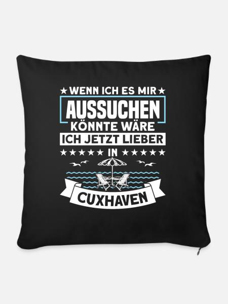 Norddeutschland Nordsee Cuxhaven Geschenk - Sofakissenbezug 45 x 45 cm - Schwarz