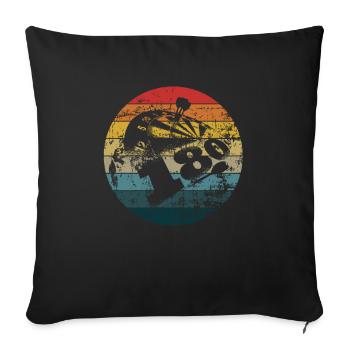 Darts Darts Darts Player Bullseye Dartboard - Sofa pillowcase 17,3'' x 17,3'' (45 x 45 cm) - black - Front