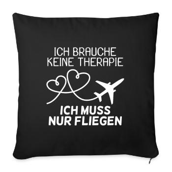 Flugzeug - Sofakissenbezug 45 x 45 cm - Schwarz - Vorne