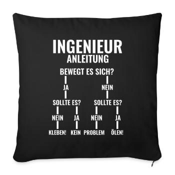 Maschinenbau Elektrotechnik Studenten Ingenieur - Sofakissenbezug 45 x 45 cm - Schwarz - Vorne