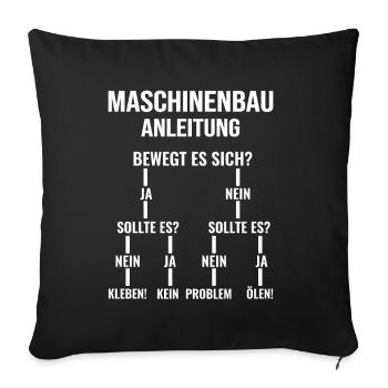 Maschinenbau Elektrotechnik Studenten Ingenieur - Sofakissenbezug 45 x 45 cm - Schwarz - Vorne