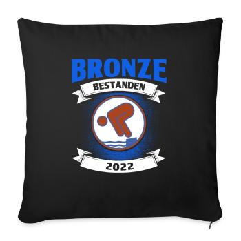 Schwimmer Schwimmen Bronze Geschenk - Sofakissenbezug 45 x 45 cm - Schwarz - Vorne