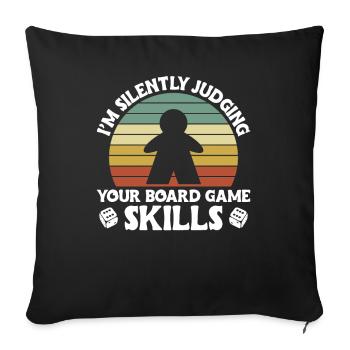Brettspiel Nerd Geschenke Board Games - Sofakissenbezug 45 x 45 cm - Schwarz - Vorne