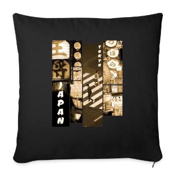 Aesthetic Vaporwave. Japan 80er 90er Tokyo Vintage - Sofakissenbezug 45 x 45 cm - Schwarz - Vorne