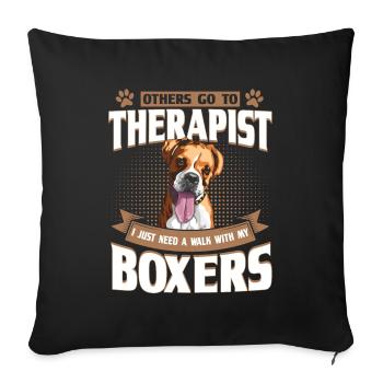 Boxer Hund Boxer Liebhaber Boxer Geschenk - Sofakissenbezug 45 x 45 cm - Schwarz - Vorne