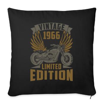 Motorradfahrer Motorrad Biker Geboren 1966 - Sofakissenbezug 45 x 45 cm - Schwarz - Vorne