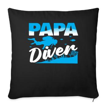 Vintage Diving Equipment American Scuba Papa - Sofa pillowcase 17,3'' x 17,3'' (45 x 45 cm) - black - Front