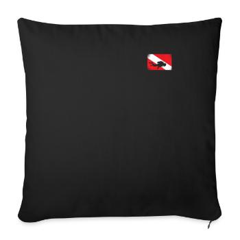 Diving Equipment Scuba Diver Diving - Sofa pillowcase 17,3'' x 17,3'' (45 x 45 cm) - black - Front