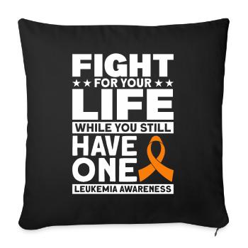 Patient Leukemia Gift - Sofa pillowcase 17,3'' x 17,3'' (45 x 45 cm) - black - Front