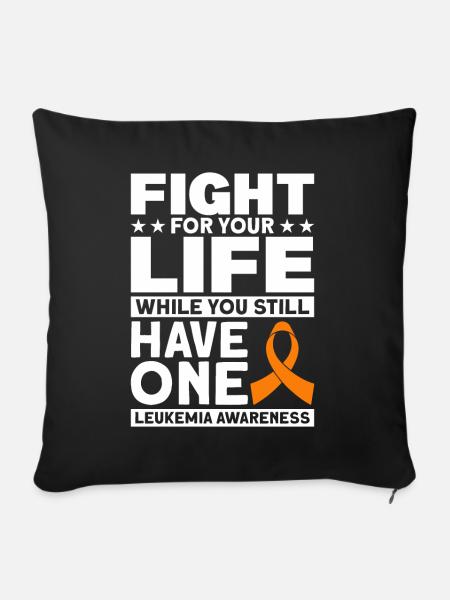 Patient Leukämie Geschenk - Sofakissenbezug 45 x 45 cm - Schwarz