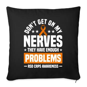 Patient RSD CRPS Geschenk - Sofakissenbezug 45 x 45 cm - Schwarz - Vorne