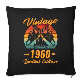Holzfäller Kettensägen Geburtstags Geschenk 1960 - Sofakissenbezug 45 x 45 cm - Schwarz - Vorne