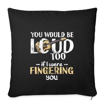Gitarre Akustik Spruch Für E-Gitarre Konzert Gitar - Sofakissenbezug 45 x 45 cm - Schwarz - Vorne