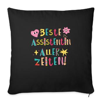 Beste Assistentin aller Zeiten Geschenk - Sofakissenbezug 45 x 45 cm - Schwarz - Vorne
