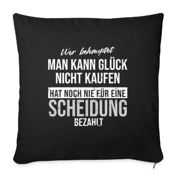 Scheidung - Sofakissenbezug 45 x 45 cm - Schwarz - Vorne