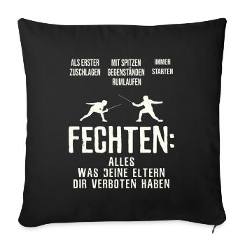 Fechten Fechten - Sofakissenbezug 45 x 45 cm - Schwarz - Vorne