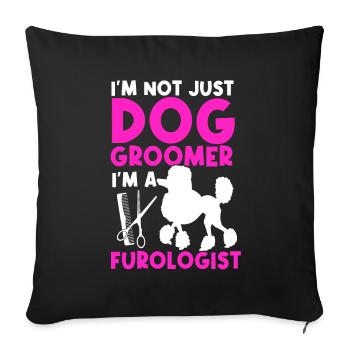 Dog groomer Dog groomer Furologsit - Sofa pillowcase 17,3'' x 17,3'' (45 x 45 cm) - black - Front