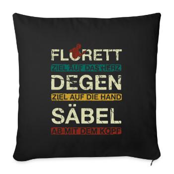Fechten Fechten - Sofakissenbezug 45 x 45 cm - Schwarz - Vorne