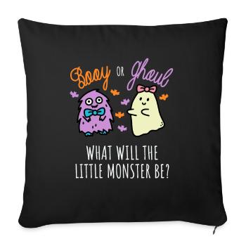 Garçon Ou Fille Monstre Halloween Genre Révéler - Housse de coussin décorative 45 x 45 cm - noir - Devant