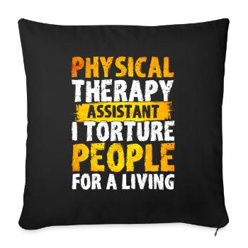 Physiothérapie Thérapeute Physiothérapeute Cadeau - Housse de coussin décorative 45 x 45 cm - noir - Devant