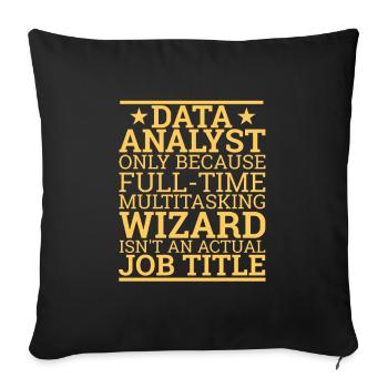 « Assistant Analyste de données | Scientifique des données » - Housse de coussin décorative 45 x 45 cm - noir - Devant