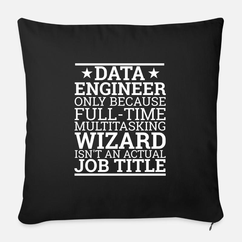 "Data Engineer Wizard | Data Scientist" - Sofa pillowcase 17,3'' x 17,3'' (45 x 45 cm) - black