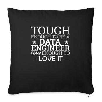 "Data Engineer Crazy | Data Scientist" - Sofa pillowcase 17,3'' x 17,3'' (45 x 45 cm) - black - Front