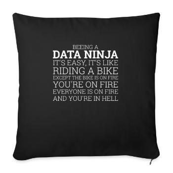 "Data Ninja Bike | Data Scientist" - Sofa pillowcase 17,3'' x 17,3'' (45 x 45 cm) - black - Front