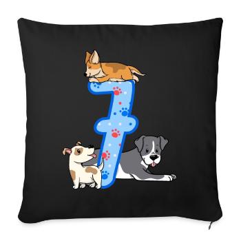 7. Geburtstag Junge Hunde Outfit 7 Jahre Alt - Sofakissenbezug 45 x 45 cm - Schwarz - Vorne