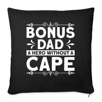 Bonus Father Stepfather Bonus Papa Gift - Sofa pillowcase 17,3'' x 17,3'' (45 x 45 cm) - black - Front