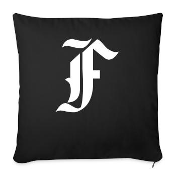 Letter F personalized gift alphabet first name Christmas - Sofa pillowcase 17,3'' x 17,3'' (45 x 45 cm) - black - Front