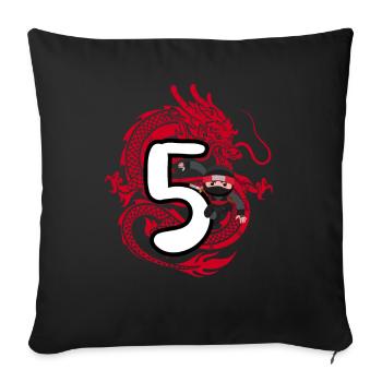 5. Geburtstag Junge 5 Jahre Ninja Drache Kostüm - Sofakissenbezug 45 x 45 cm - Schwarz - Vorne