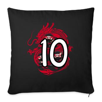 10. Geburtstag Junge 10 Jahre Ninja Drache Kostüm - Sofakissenbezug 45 x 45 cm - Schwarz - Vorne