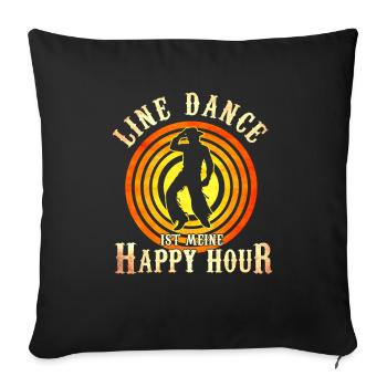 Groupe de danse country Linedance Gift - Housse de coussin décorative 45 x 45 cm - noir - Devant