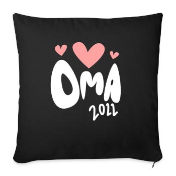 Oma 2022 - Werdende Oma 2022 - Sofakissenbezug 45 x 45 cm - Schwarz - Vorne
