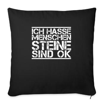 "Geology Steine OK | Geologie" - Sofakissenbezug 45 x 45 cm - Schwarz - Vorne